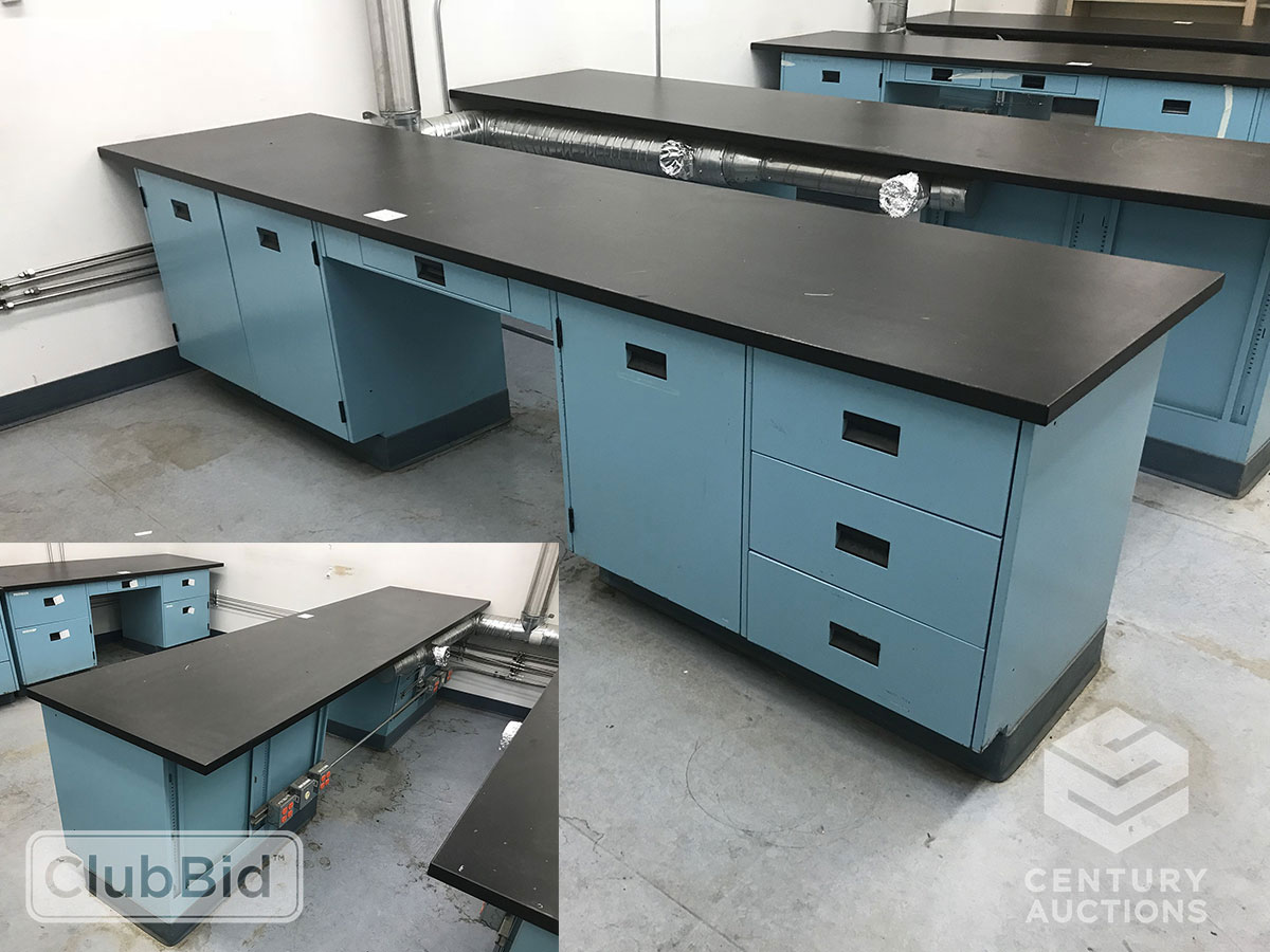 Desk w/ Metal Cabinets, Electrical & Gas