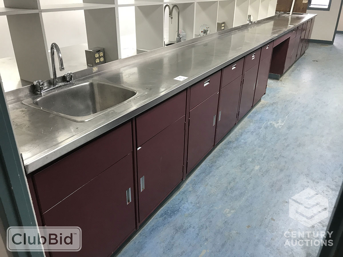 S/S Worktop w/ Metal Cabinets, Drawers & S/S Single Well Sink