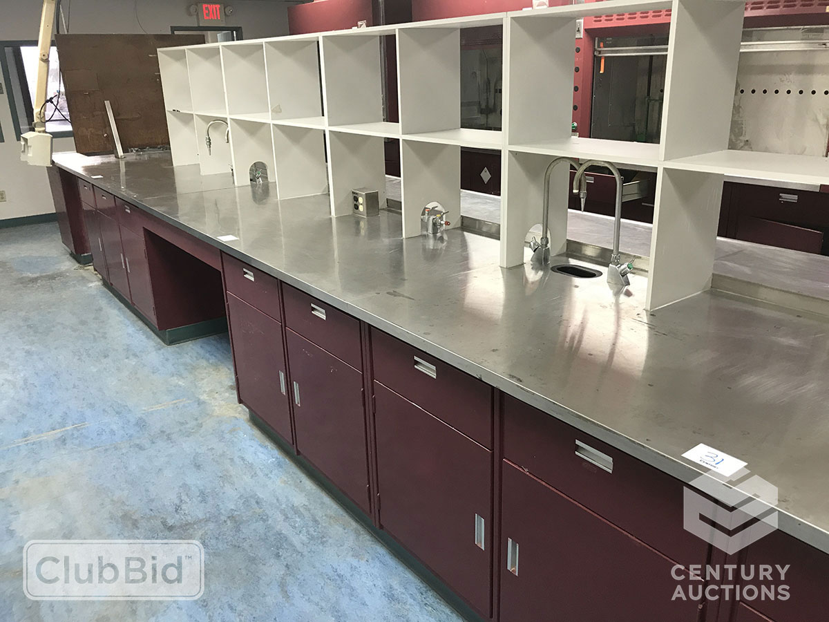 S/S Work Top w/ Metal Cabinets, Drawers, Electrical Outlets, Gas & Water
