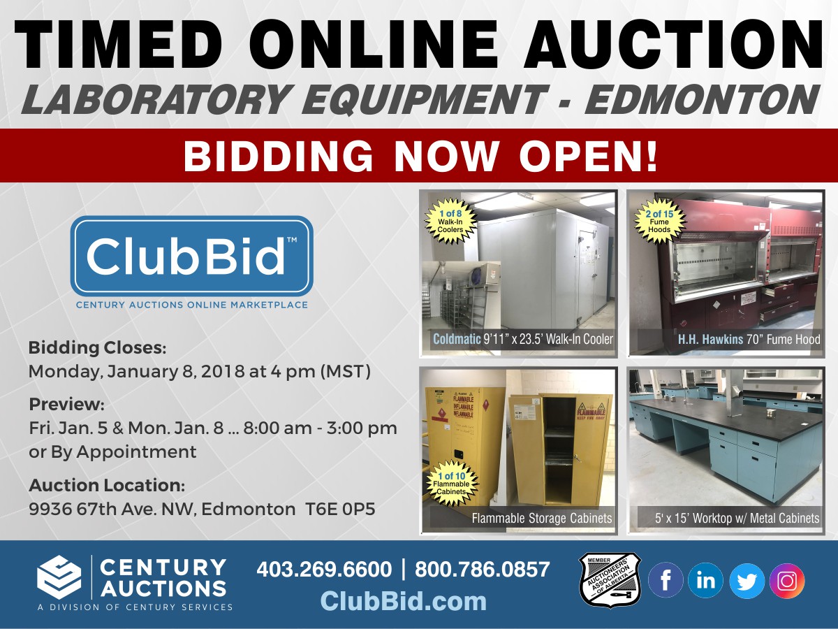 Lab Equipment Auction Edmonton