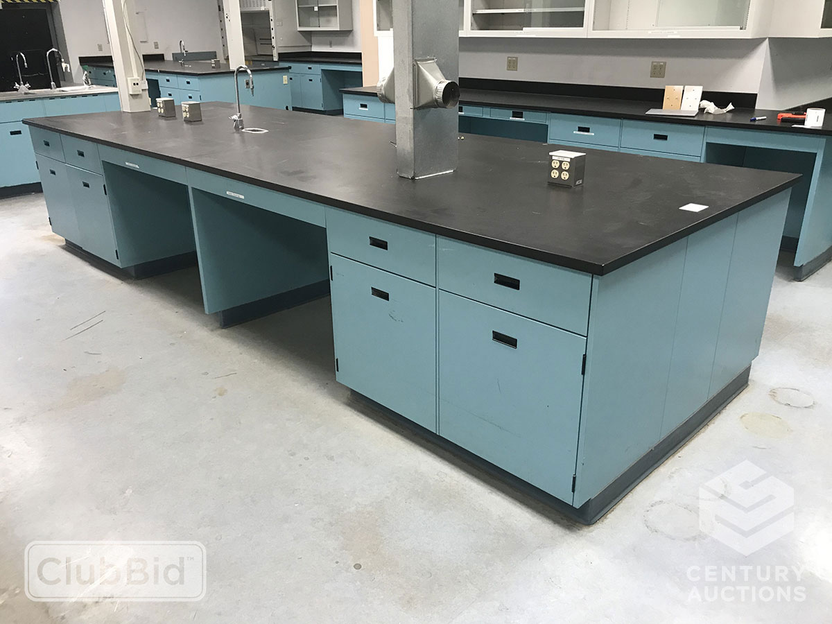Work Top w/ Metal Cabinets, Electrical Outlets & Water