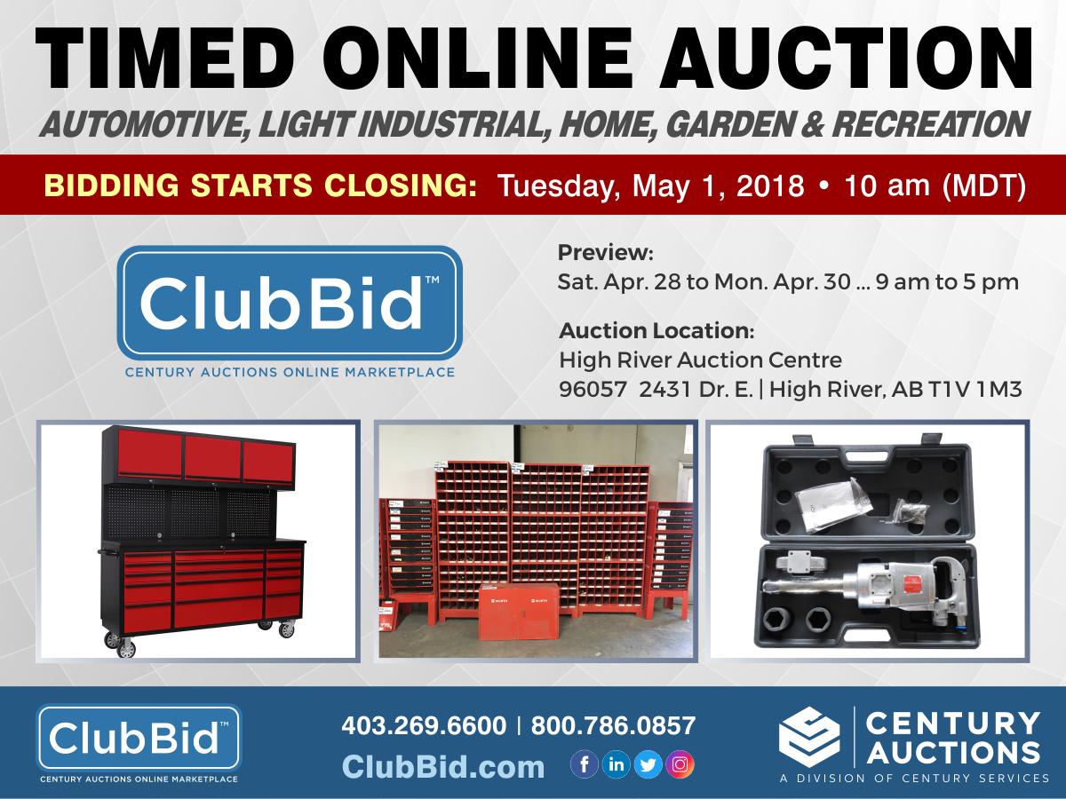 High River Timed Online Auction May 1, 2018