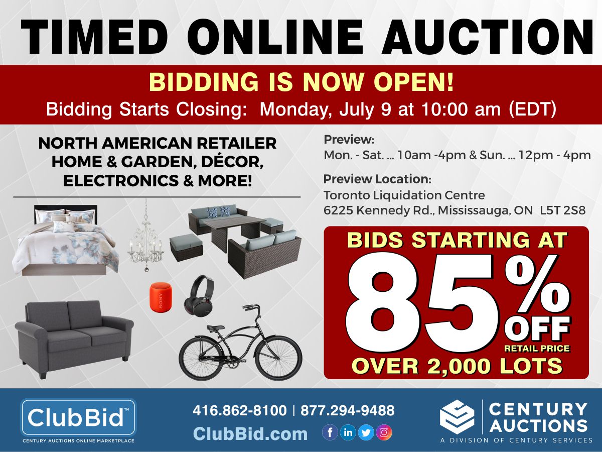 Toronto Timed Online Auction July 9