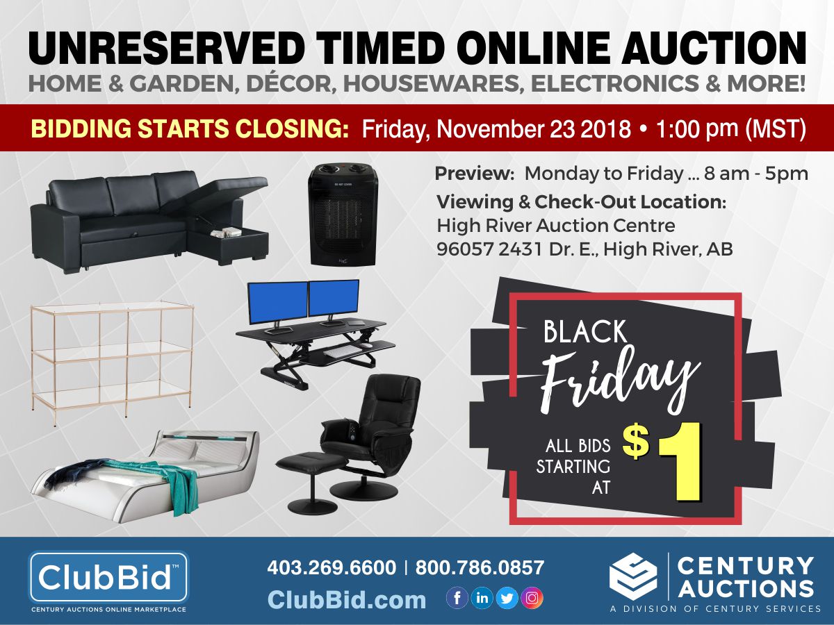 HIgh River Timed Online Auction Home Furnishings Decor Electronics & More